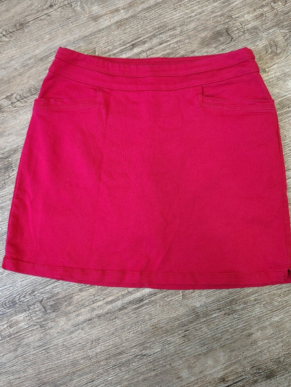 Kim Rogers Petite Red Skort Size 6P Stretch Pull-On Golf Tennis Casual Pockets